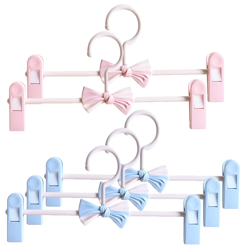 

5Pcs Anti-Skid Adjustable Pants Hangers Heavy Duty Plastic Clips for Jeans Trousers Skirts Expandable Clothes Hangers Home