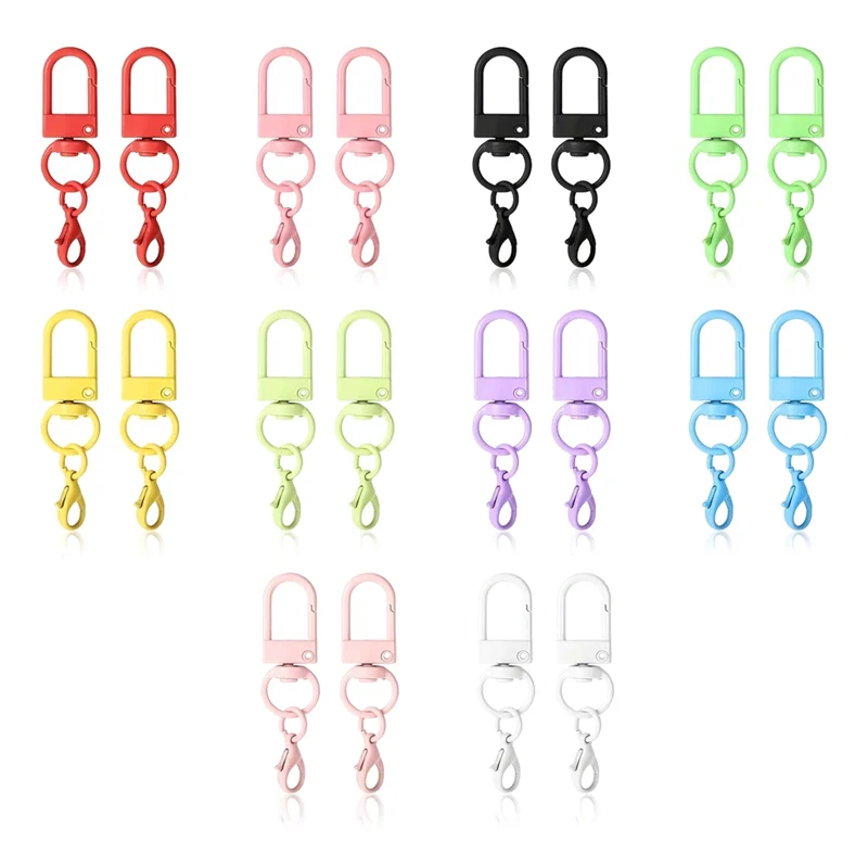 

A83F-20PC Colorful Lobster Clasp Hooks Keychain With Lobster Matel Clasps For DIY Jewelry Making Dog Buckle Neckalce