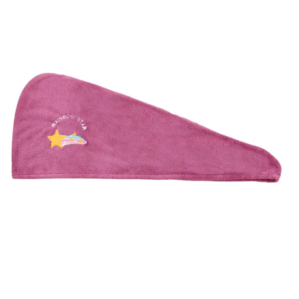 Coral Fleece Thickened Dry Hair Hat Cartoon Embroidery Water-Absorbent Hair Dry Triangle Hat Towel Water-Absorbent H5G9