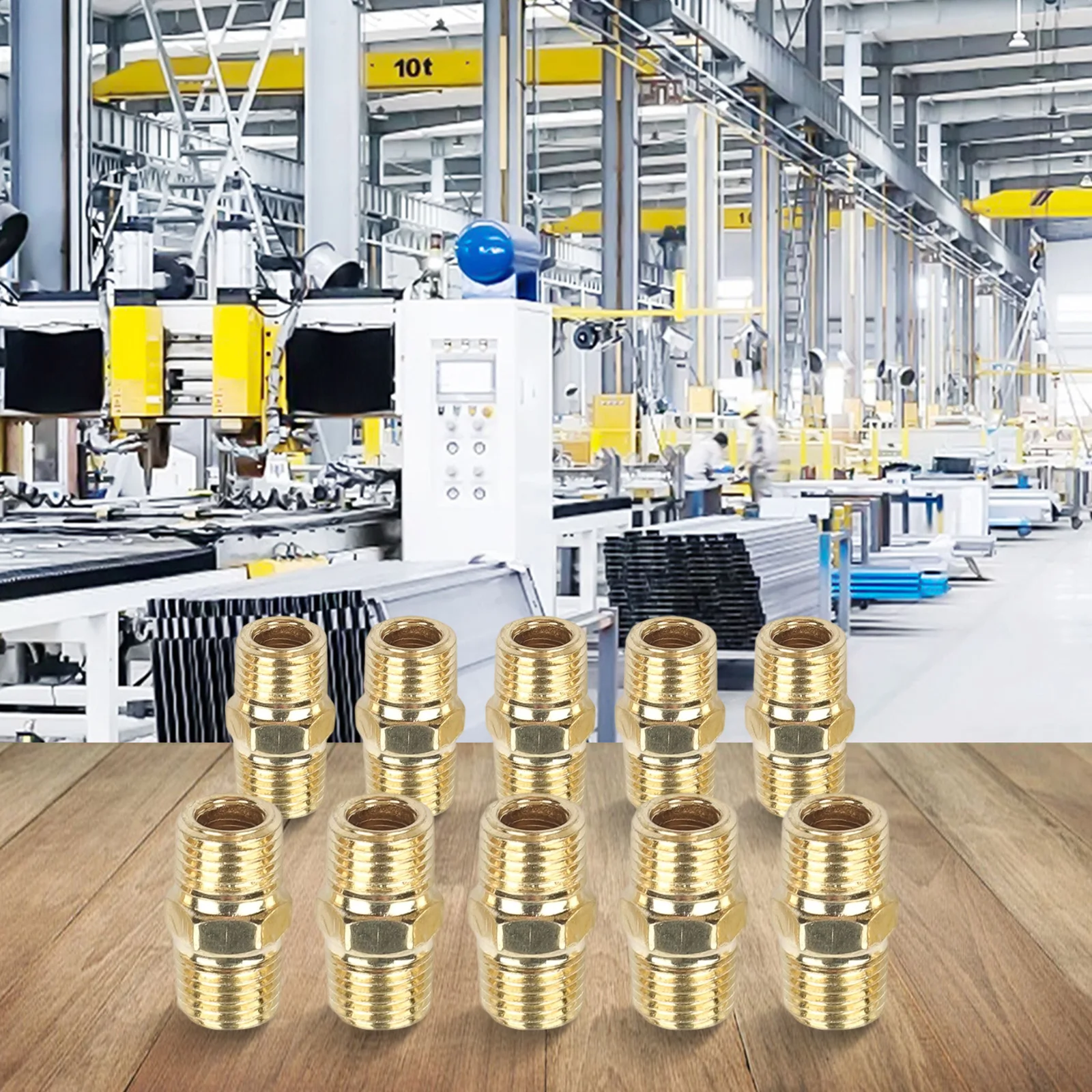 Plumbing Connections 27mm Size Brass Pipe Adapter Brass Compression Connector For Air And Water Quick Connector