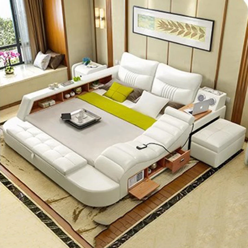 

Customizable Simpatico letto color crema Interni bianchi Designer creativo Accento estetico Hotel Lounge Bed Salvaspazio Mobili