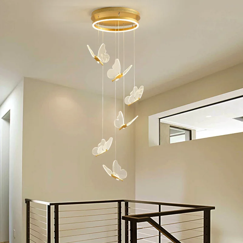 Nordic Butterfly Luxury Chandeliers Pendant Lights Indoor Lighting Light Fixture Adjustable for Living Room Bedroom