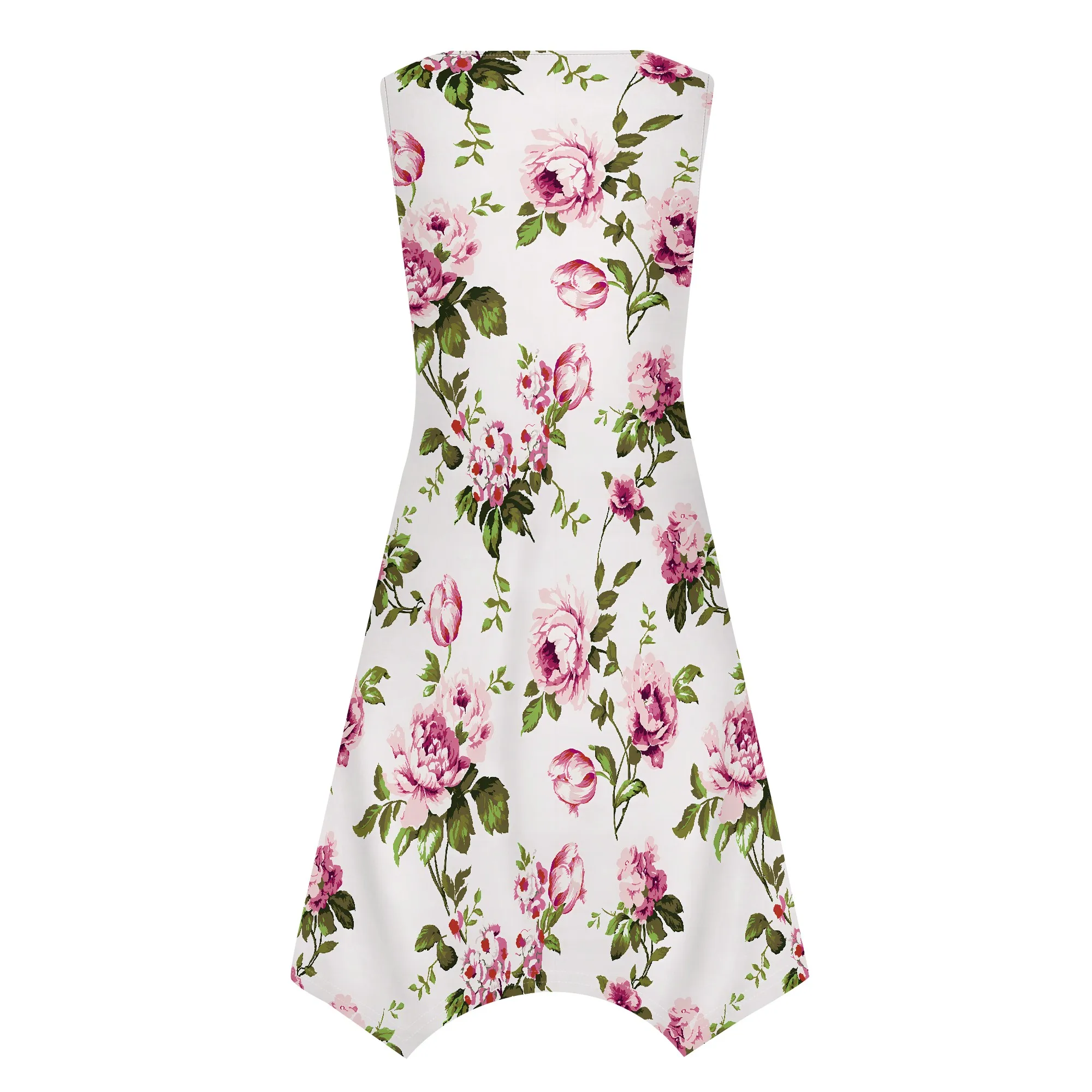 Robe d'été décontractée pour femmes, col rond, t-shirt sans manches, débardeur ample, robes de plage