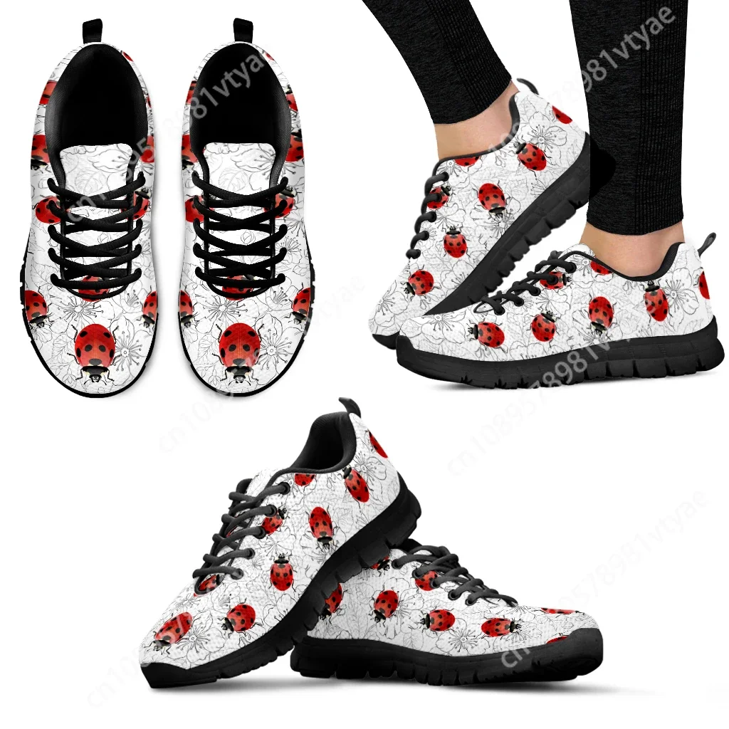 

Custom Made Simple Seven-star Ladybug Design Thick-soled Casual Shoes White Lightweight Outdoor Lace-up Shoes Basketball Shoes