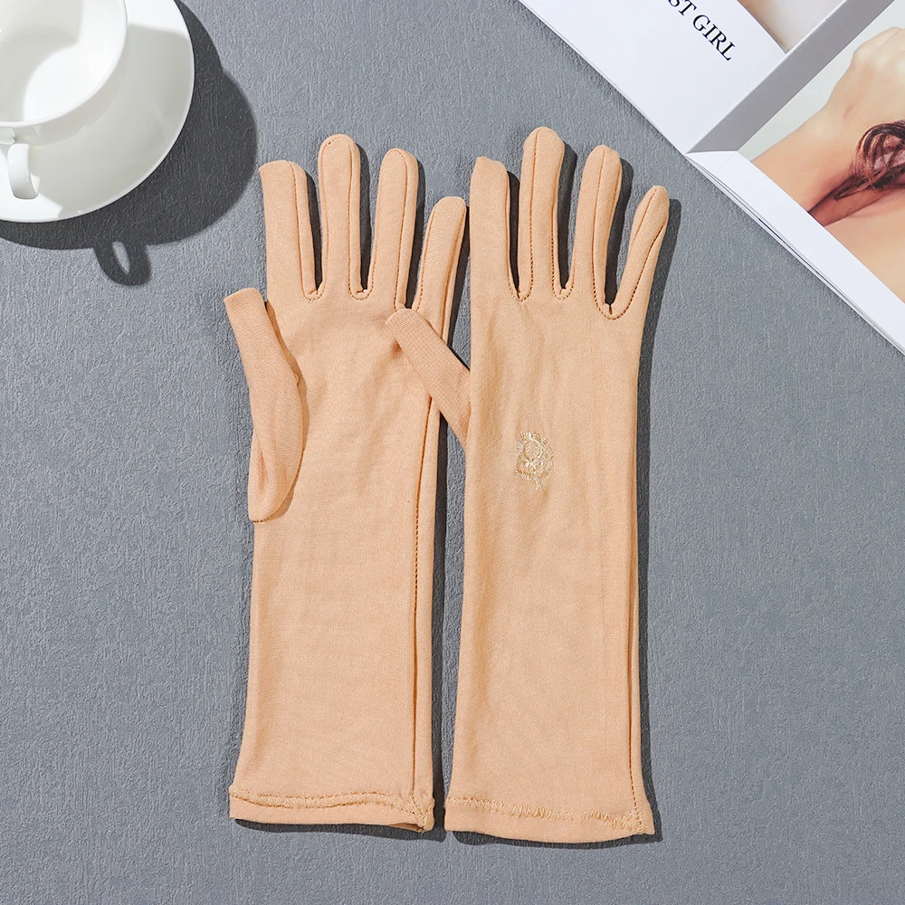 Summer Spring Mid-long Slip Resistant Sunscreen Gloves Etiquette Gloves Anti UV Driving Gloves