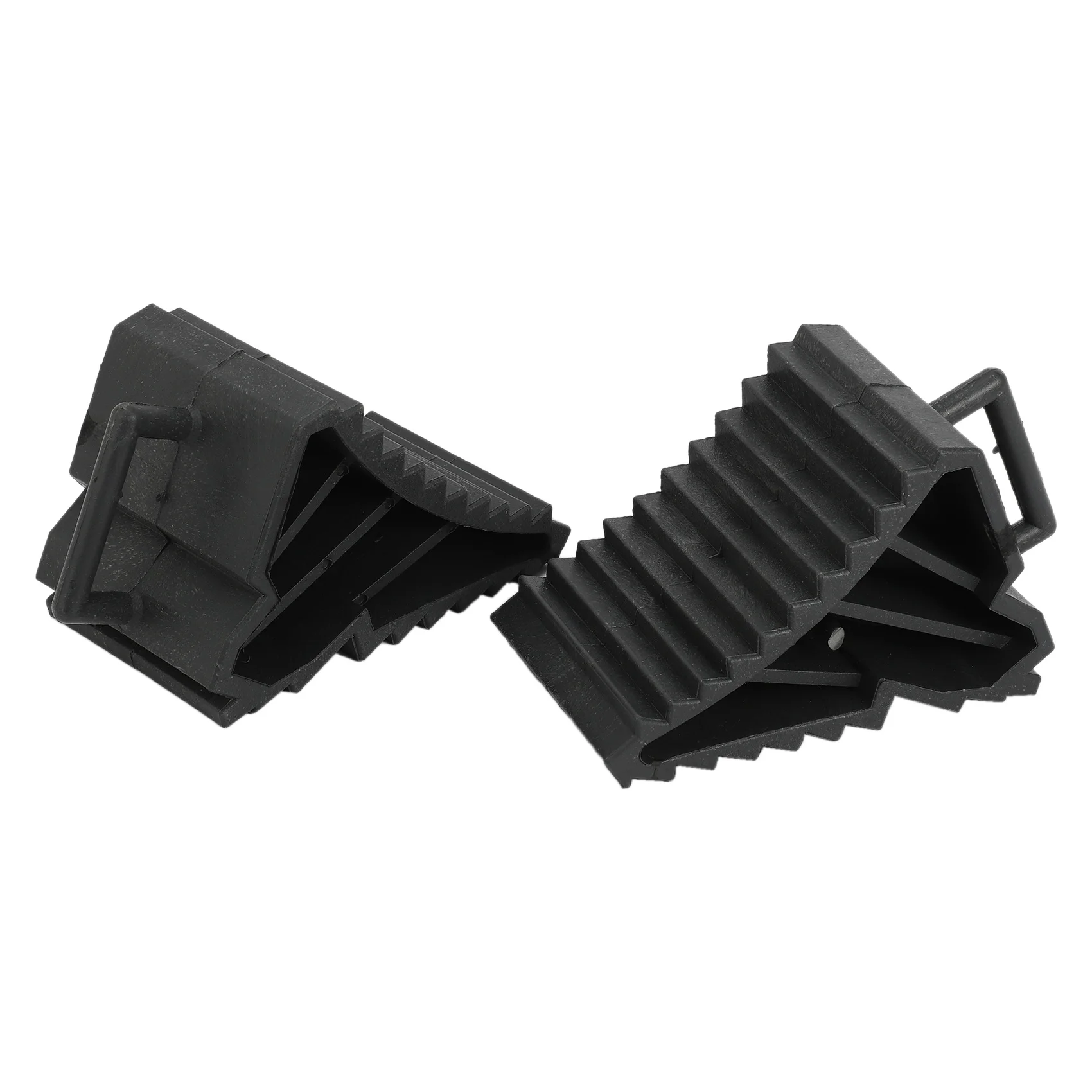 【Top Sale !!】2Pcs Antislip Vehicle Car Truck Wheel Tire Chock Stop Block Black