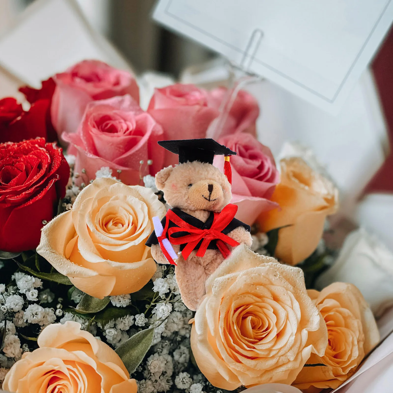 

Mini Graduation Bear Soft Stuffed Animal Grad Cap Season Decorations Kindergarten College Graduation Party Favor