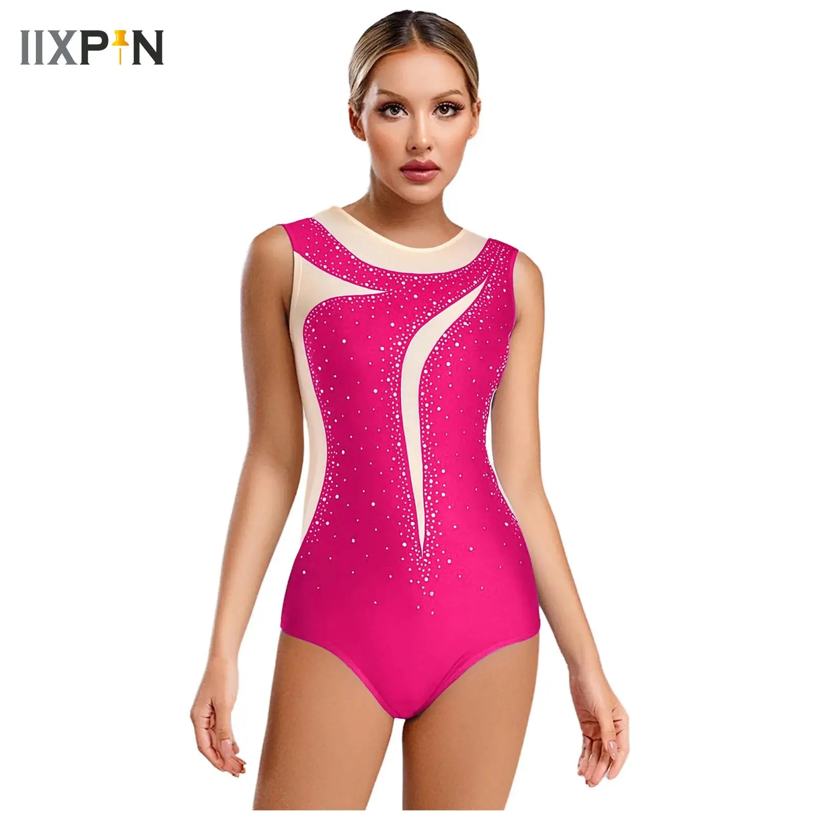 

Women Mesh Dance Leotards Sleeveless Ballet Leotards Figure Skating Jersey Rhythmic Gymnastics Yoga Practice Leotards Bodysuit
