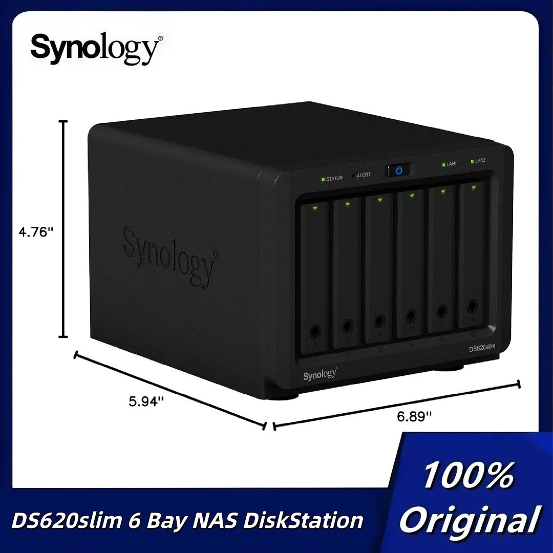

Synology 6-шухта 2,5 дюйма NAS DiskStation DS620slim (без дисплея)