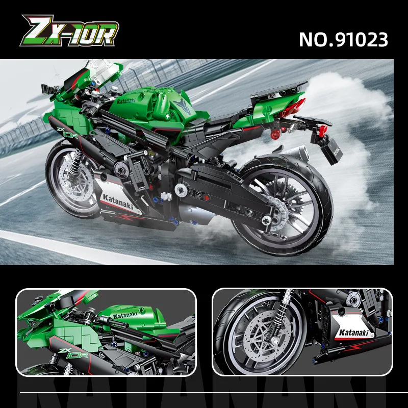 Technische 1:14 Schaal Motor Moc Bouwsteen Japan ZX-10R Motorfiets Model Bricks Motor Speelgoed Collectie Voor Jongens Geschenken