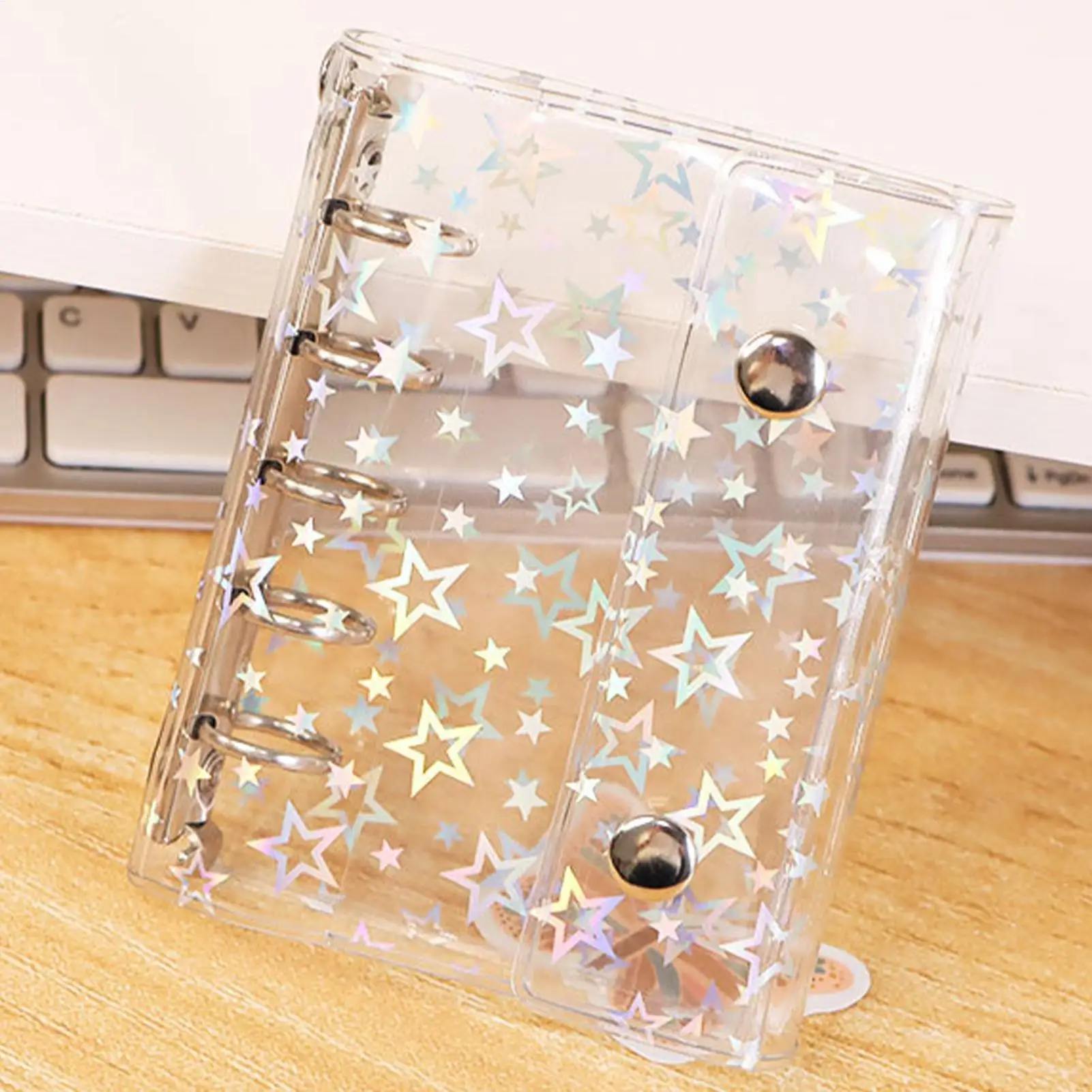 Transparent Binder PVC Transparent Sealing Collectible Card Storage Binder With Star Pattern Personal Organizers Protection case