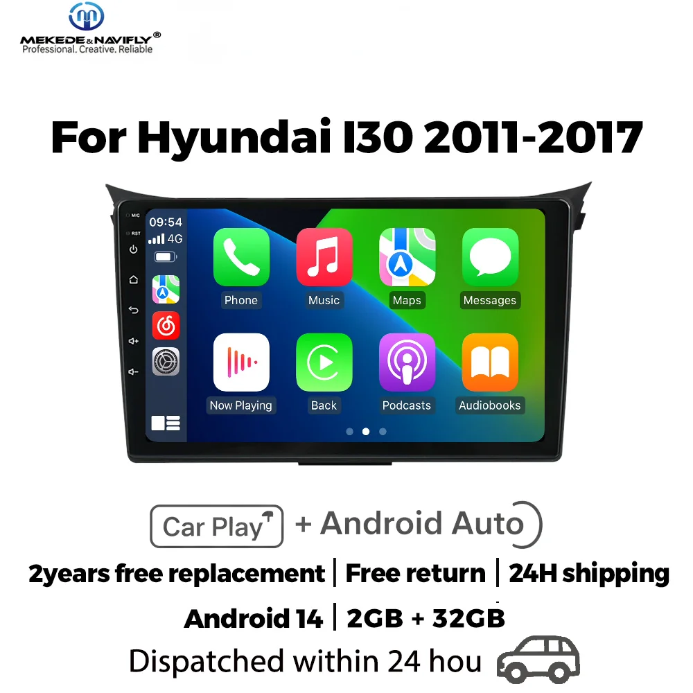 

Автомобильная магнитола MEKEDE Android 14 с Carplay для Hyundai i30 Grand Elantra Grant 2011-2017, мультимедийный плеер, интеллектуальная автомобильная аудиосистема