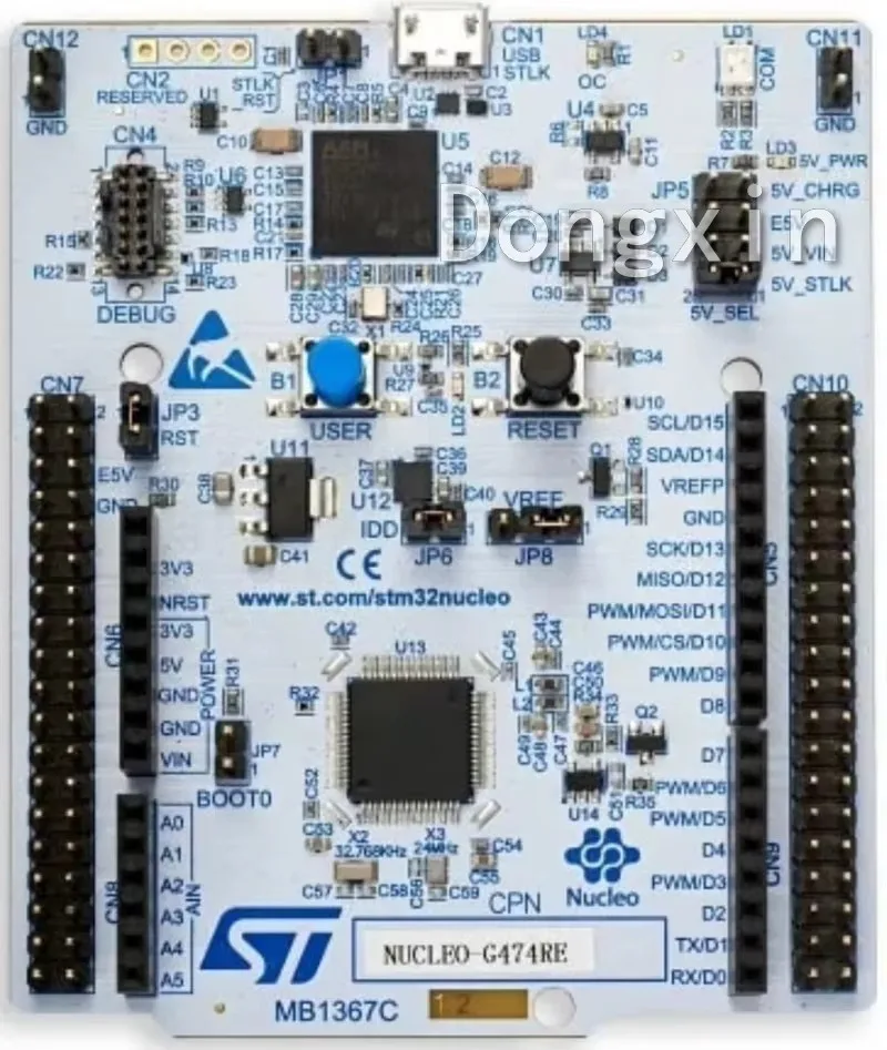 NUCLEO-G474RE STM32 Nucleo-64 development board with STM32G474RE MCU, supports Arduino and ST morpho connectivity