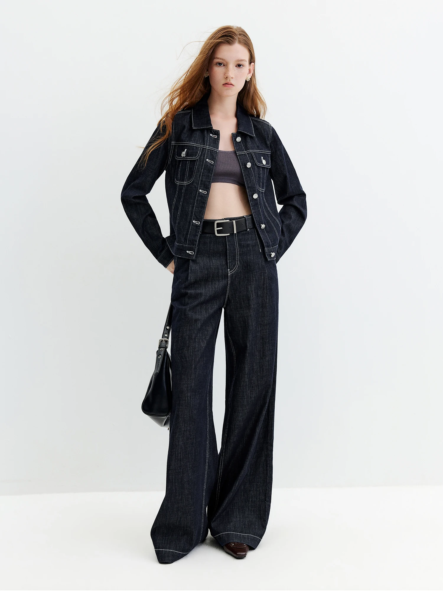 FSLE【Premium Series】Vintage Y2K Denim Jacket Jeans Set Slim Trucker Coat Straight Leg Jeans Co-ord for Retro Street Chic Style 94 Sc28355a1e90b40499d62936286adf37fH