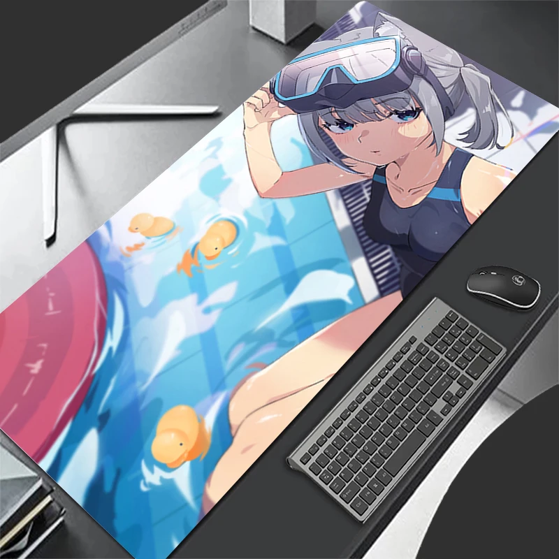 Anime Blue Archive Sunaookami Shiroko Mouse Pad Gamer Keyboard Pad Desk Mouse Mat Carpet Rubber Tapis Souris Gaming Mousepad
