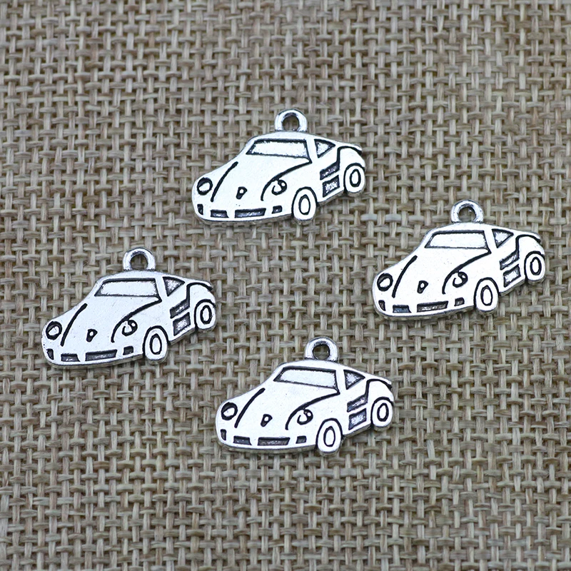 20pcs/Lot 20x14mm Sports Car Charms Antique Silver Color Car Pendants for DIY Jewelry Making Charm