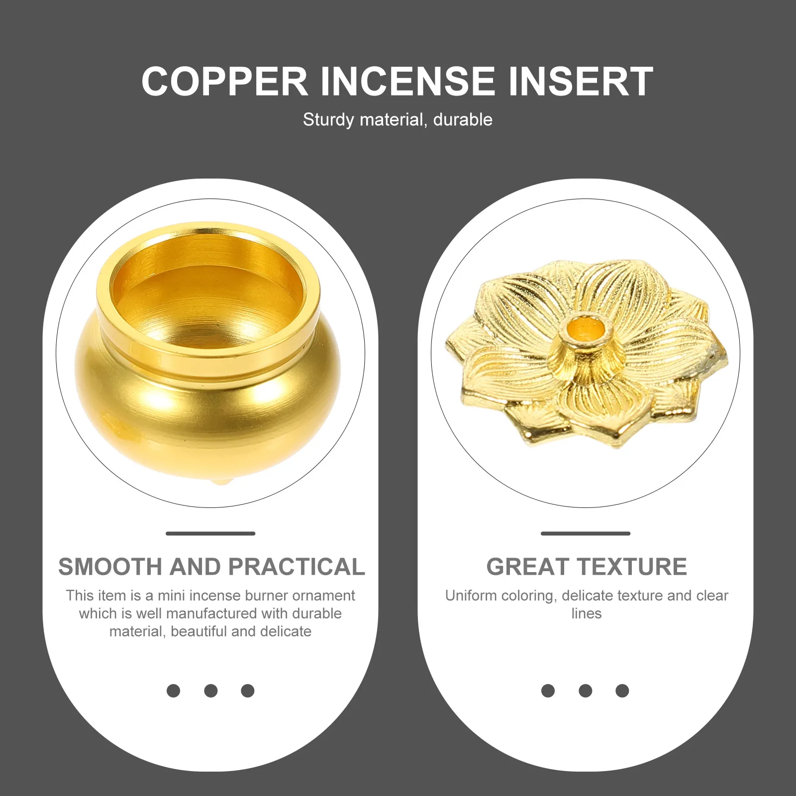 

4 Pcs Censer Incense Stick Burner Brass Scent Sticks Holder Pure Copper Intense