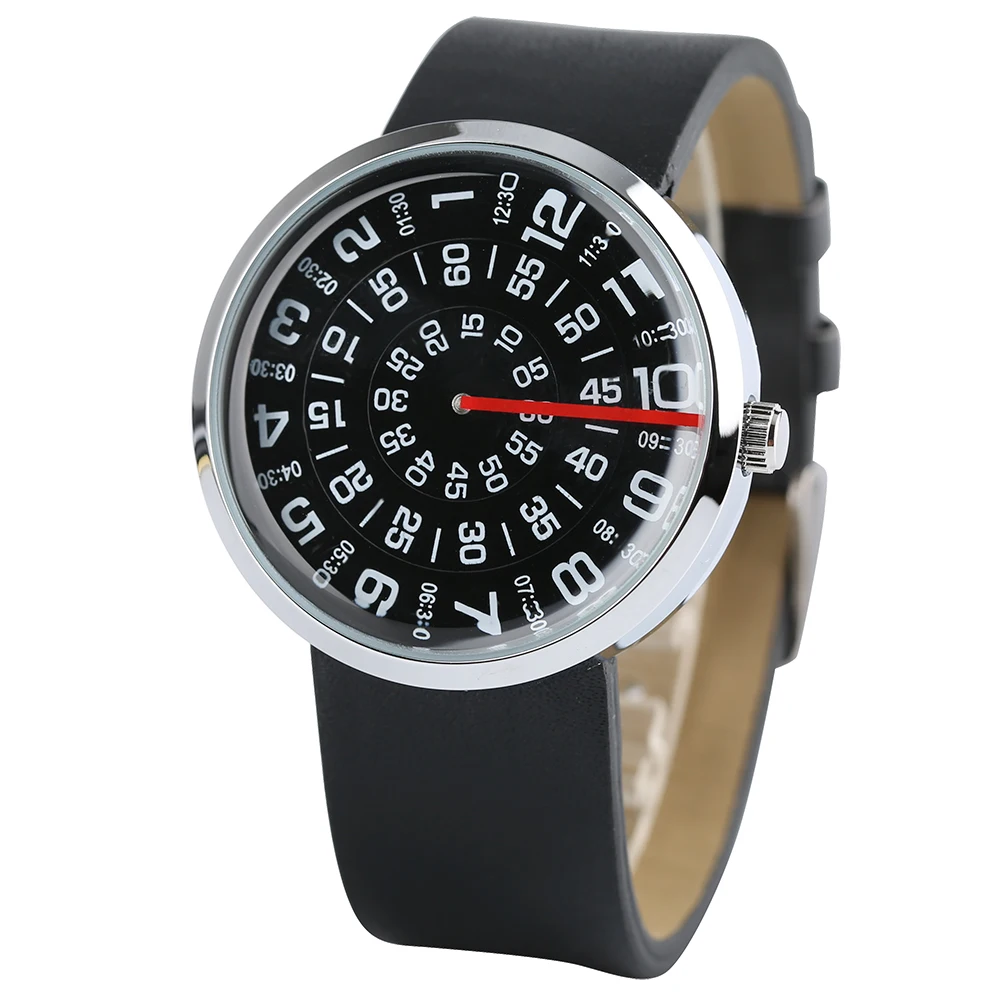 Fashion Special Turntable Dial Design Silver Mesh Stainless Steel Band Strap Modern Men Women Student Quartz Wrist Watch