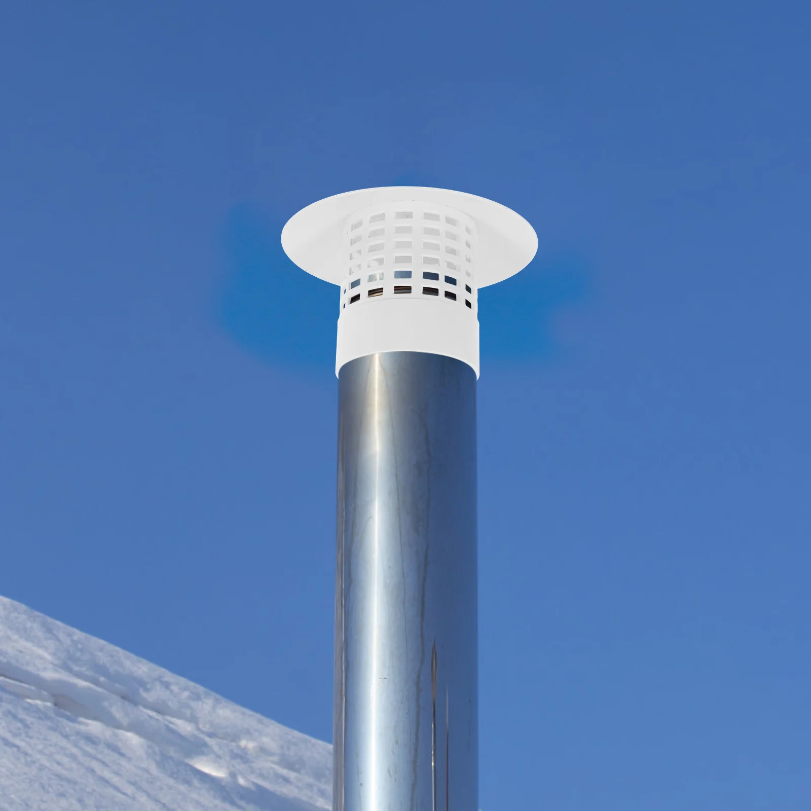 

PVC Chimney Cap Rainproof for Outdoor Camping Wood Stoves 75mm Plastic Chimney Flue Vent Cover Rain Cap Cover for Roof Vent