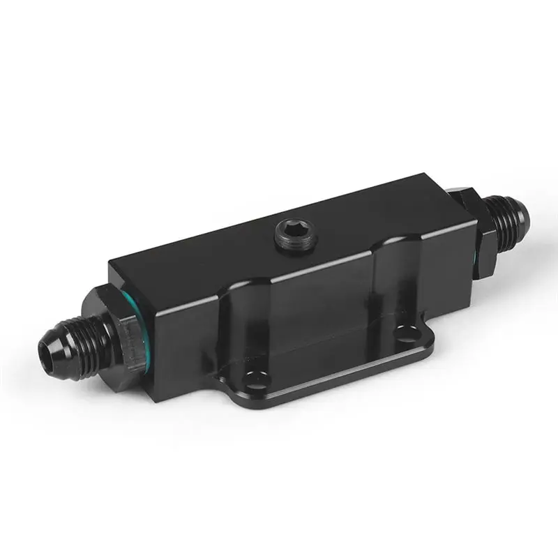 

AN6 Inline For Fuel Filter Billet Aluminum Engine Performance Part With Bracket And 1/8NPT Port For Fuel Pressure Gauge