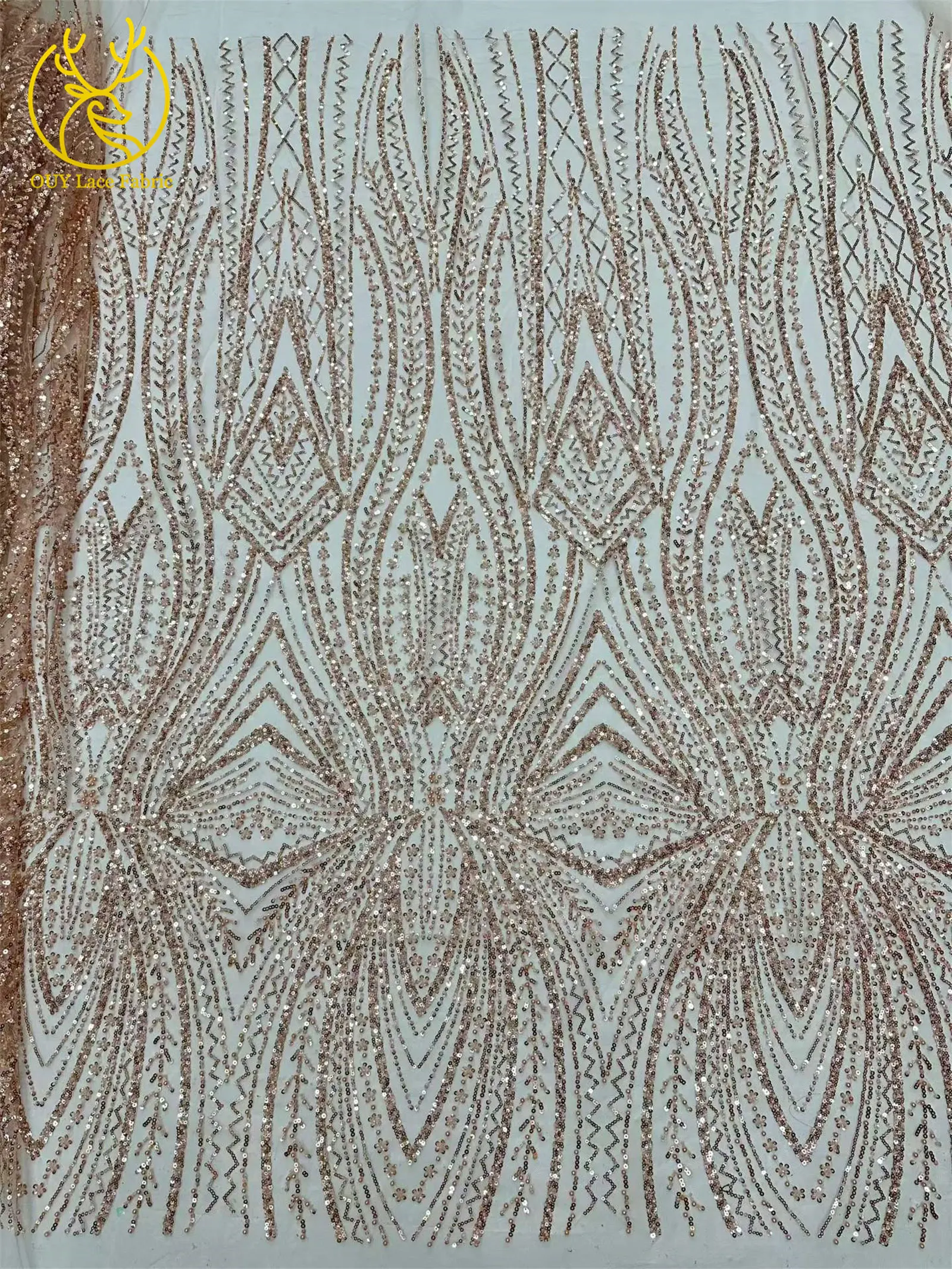 Exquisiter bunter afrikanischer Perlen-Mesh-Spitzenstoff, 5 Yards, hochwertiger französischer Tüll-Spitzenstoff zum Nähen von Brautkleidern – Detail 6