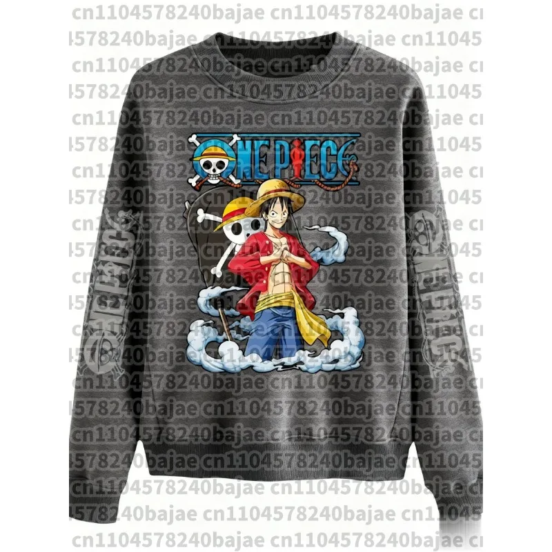 One Piece Anime Luffy Hoodie Men Women Autumn Winter Long Sleeve Sweatshirt Casual Streetwear Cosplay Graphic Print Pullover Top