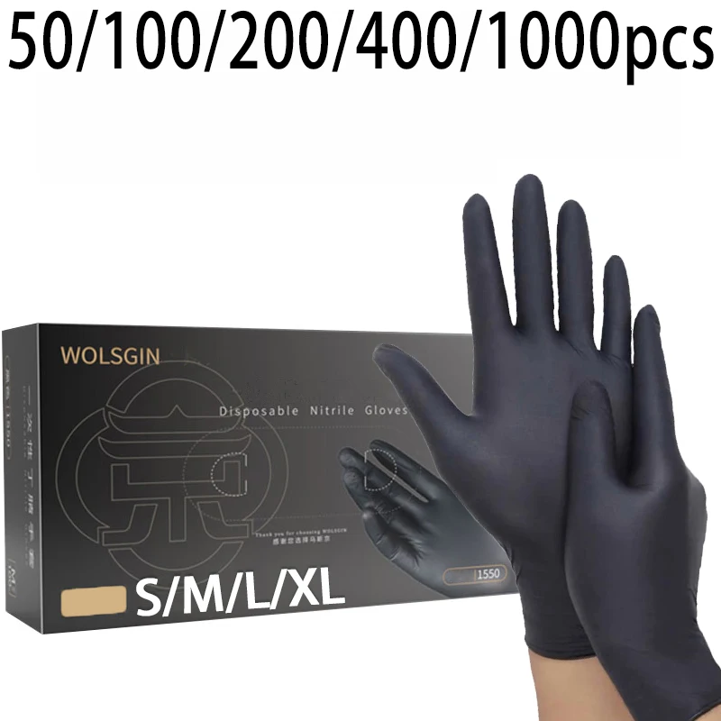 

50/100/200/400/1000 шт. одноразовые нитриловые перчатки, используемые для приготовления пищи, чистки татуировок, чистки кухни и окрашивания волос