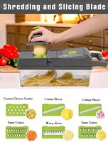 Vegetable Chopper 8 Blades Mandoline 14 -in-1 Vegetable Cutter Slicer Spiralizer  Dicer Food Chopper Grater Kitchen Gadgets Set