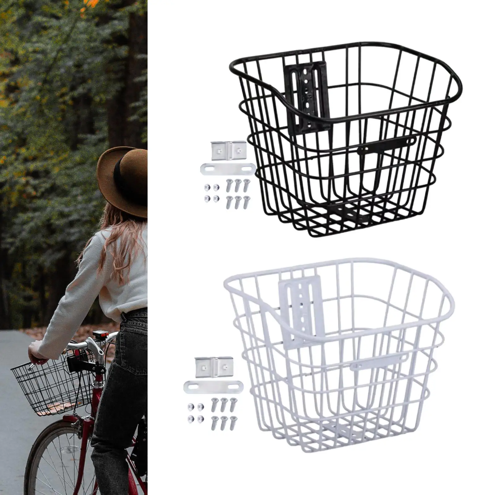 Cesta de bicicleta cesta dianteira de bicicleta destacável rápida para portador de animais de estimação, compras,