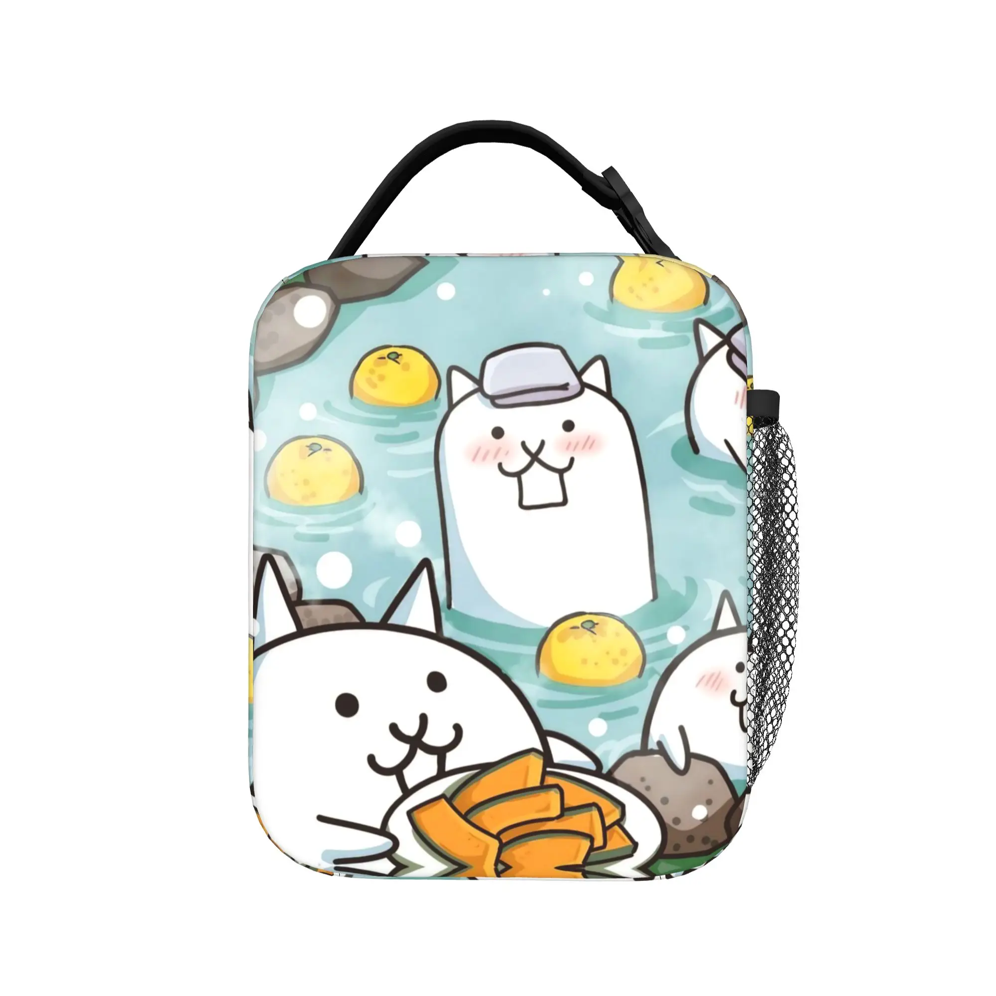 Cartoon Game Insulated Lunch Bag Leakproof The Battle Cats Meal Container Cooler Bag Tote Lunch Box College  Travel Men Women