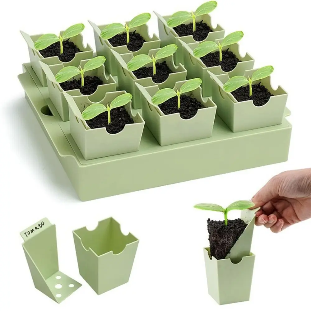 

For Propagation Dual-Purpose Seed Starter Tray 9 Deep Cells Reusable Plant Starter Tray Mini Size Propagator Transplanting
