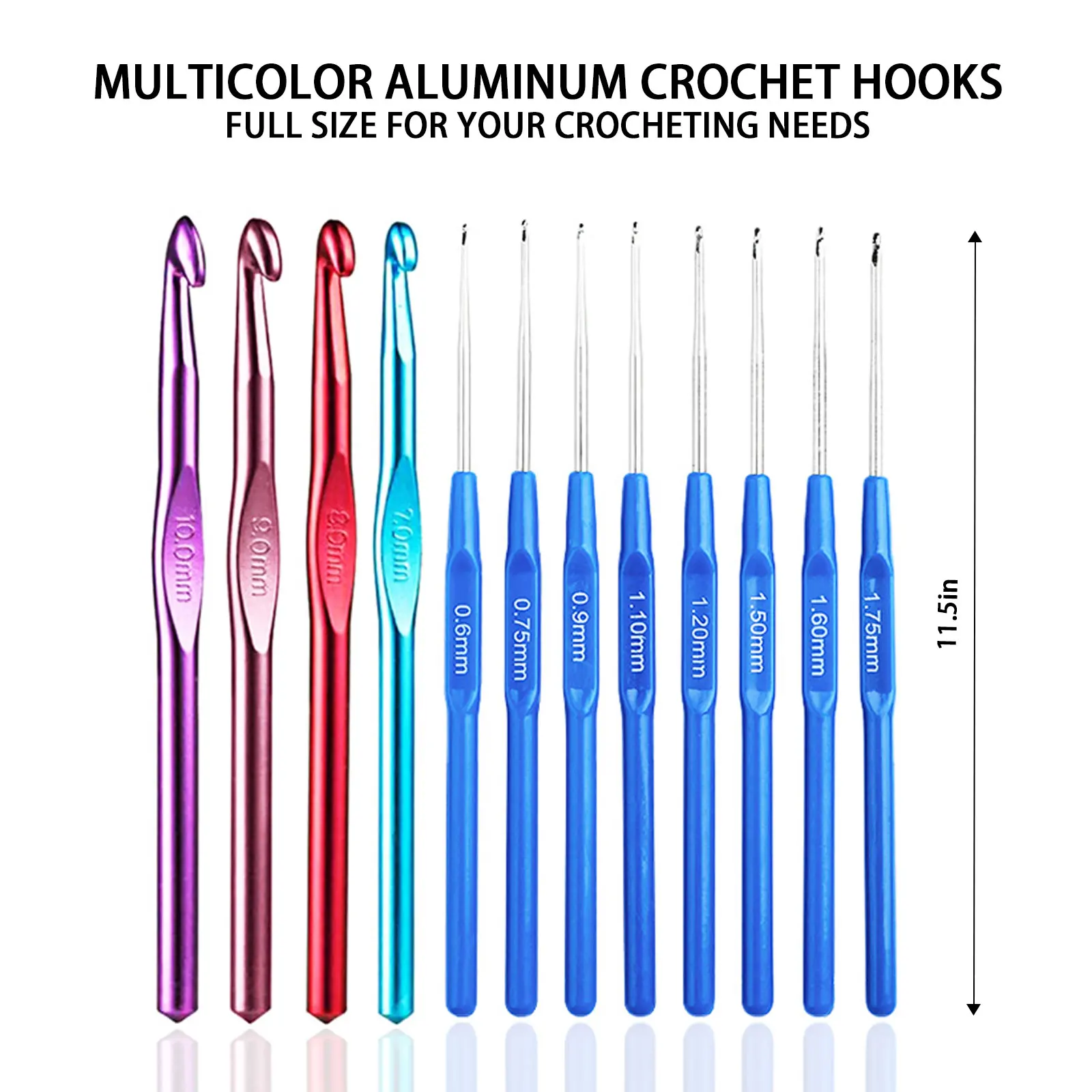 QZLKNIT New Aluminum Crochet Hooks Set Maple Leaf Bucket Bag Crochet Needles Ergonomic Knitting Croche Set For Sewing Accessory