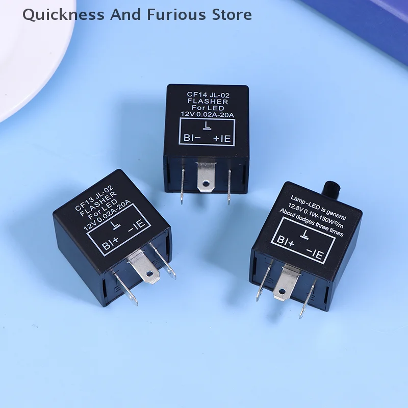 CF13KT CF13 CF14 Universal 3 Pins 12V 0.02A-20A Adjustable LED Turn Light Flasher Flash Relay Motorcycle Switch