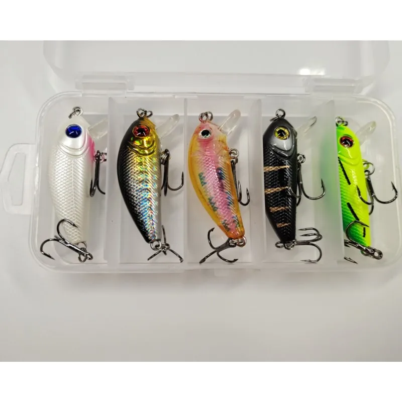 5PCS Minnow Fishing Lure Multi colors Floating Hard Bait Wobbler Jig Bait Crankbait Carp Striped Bass SwimBait Pesca