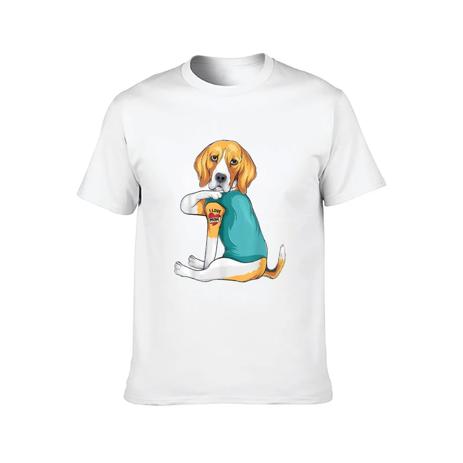 Mother's Day gift funny dog Mom Beagle i love mom tattoo T-Shirt graphic t shirts for man man t shirts for men casual T-Shirt