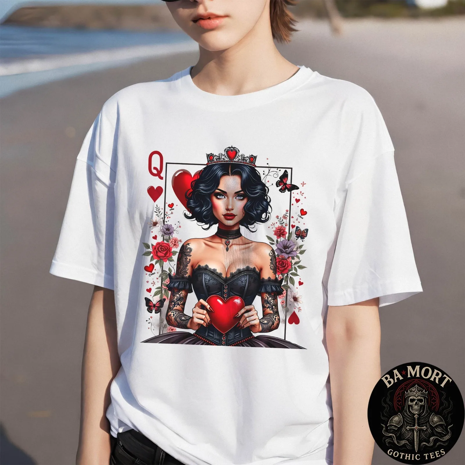 Camiseta gótica de la Reina de Corazones, ropa, zapatos y accesorios | Hombres | Ropa para Hombre | Camisetas | Camisetas