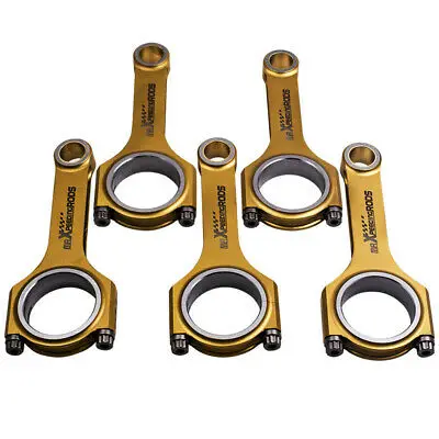 MaXpeedingrods 5x Titanizing Steel H-Beam Connecting Rods +ARP2000 Bolts For Audi RS2 2.2L Turbo 5cyl 800+HP144mm Rod Length