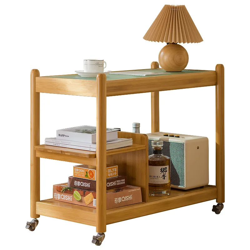 Medieval bedside table, bedroom household small apartment with wheels, bedside table, storage cabinet, shelf