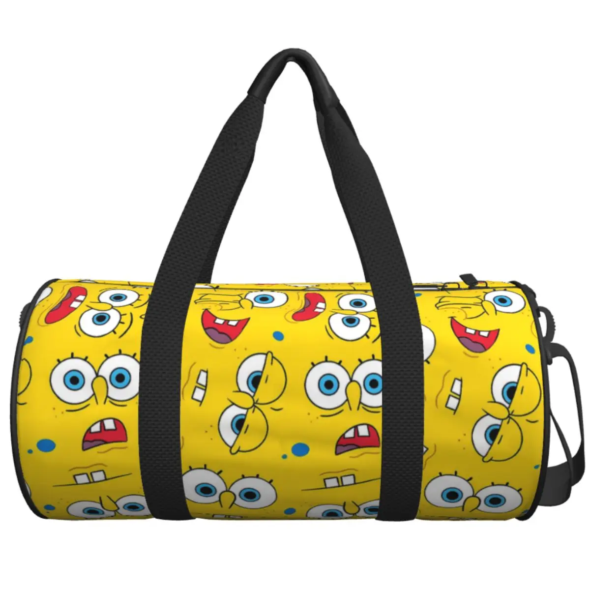 S-SpongeBobed Dense Yellow Eyes Repeat Tile Travel Bag Large Sport Bags Portable Men Printed Gym Bag Fashion Graphic Fitness Bag
