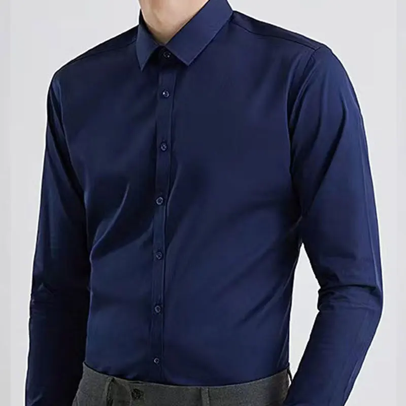 Men\'s dress shirt long sleeve thin spring and autumn work clothes business casual free ironing breathable slim fashion
