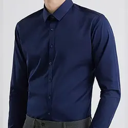 Men's dress shirt long sleeve thin spring and autumn work clothes business casual free ironing breathable slim fashion