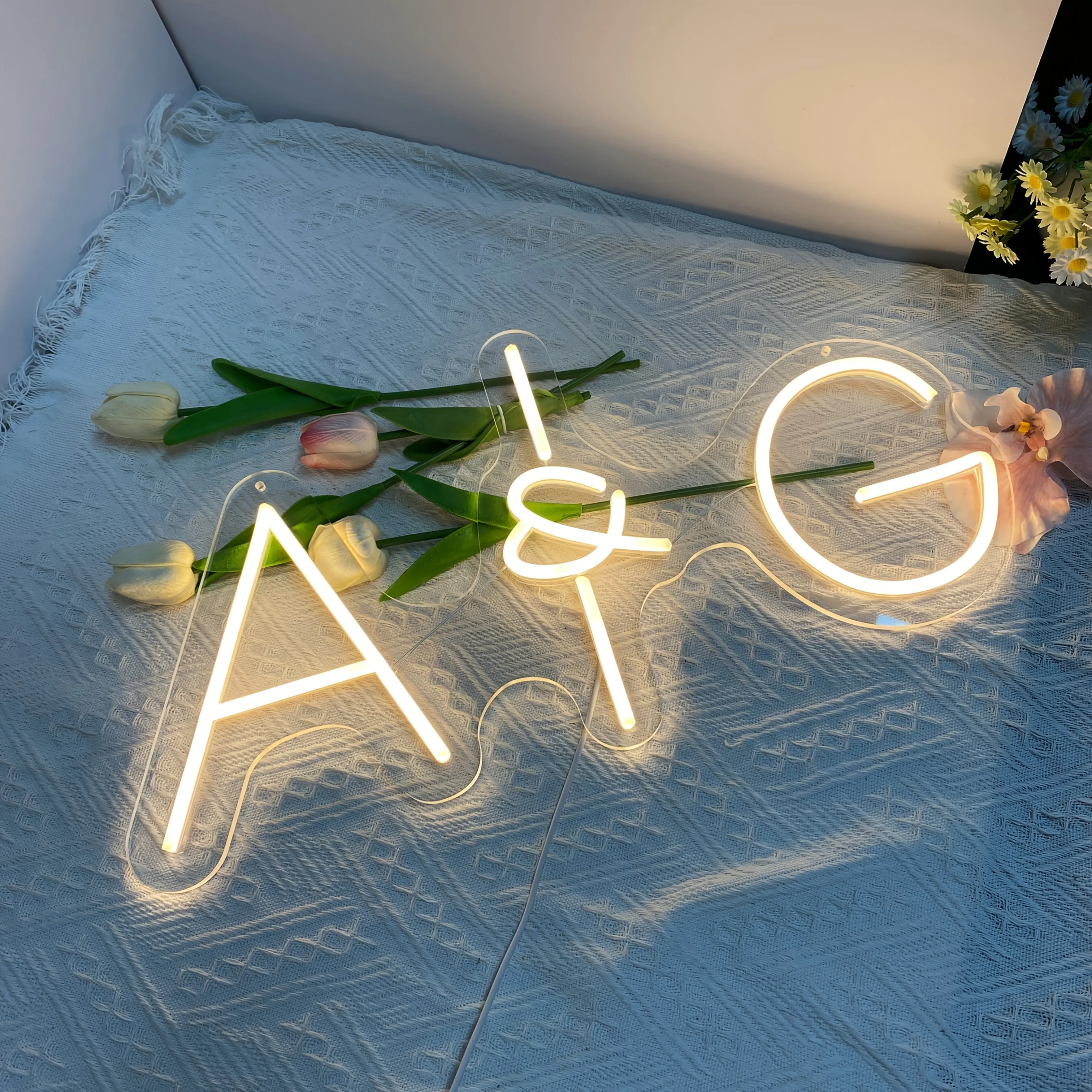 Custom LED Neon Sign Personalized Alphabet Signs Letters , Dimmable Romantic Wall Decor for Weddings, Anniversaries, Proposals - view 4