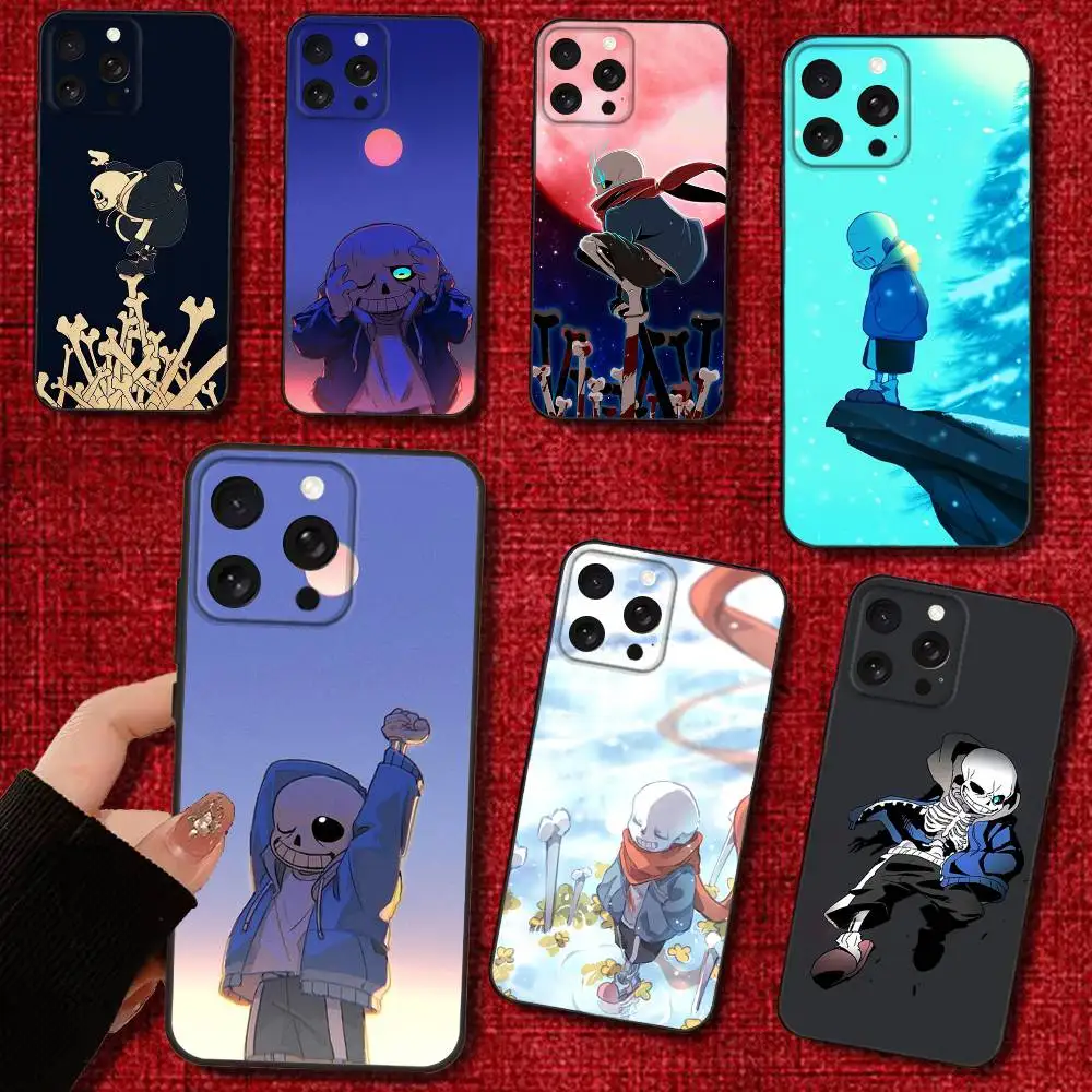 

U-Undertale Sans doggo Phone Case For iPhone 16e,16,15,14,13,12,11,Pro,X,XS,Max,XR,Plus,Mini Soft Black Cover