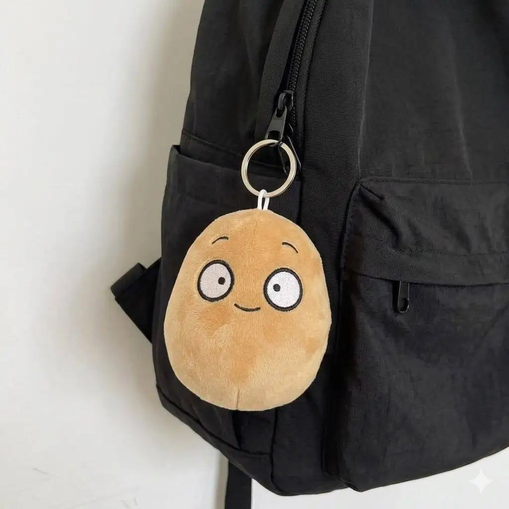 Cute Wall Nut Potato Plush Keychain Soft Stuffed Cartoon Doll Bag Pendant Ornament Adorable Backpack Hanging Plush Key Ring
