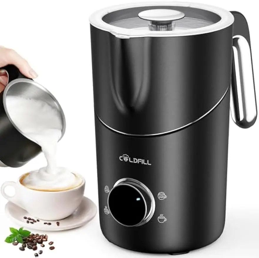 

8-in-1 Electric Milk Frother, 400ml Large Capacity, Quiet & Dishwasher Safe for Coffee and Hot Chocolate