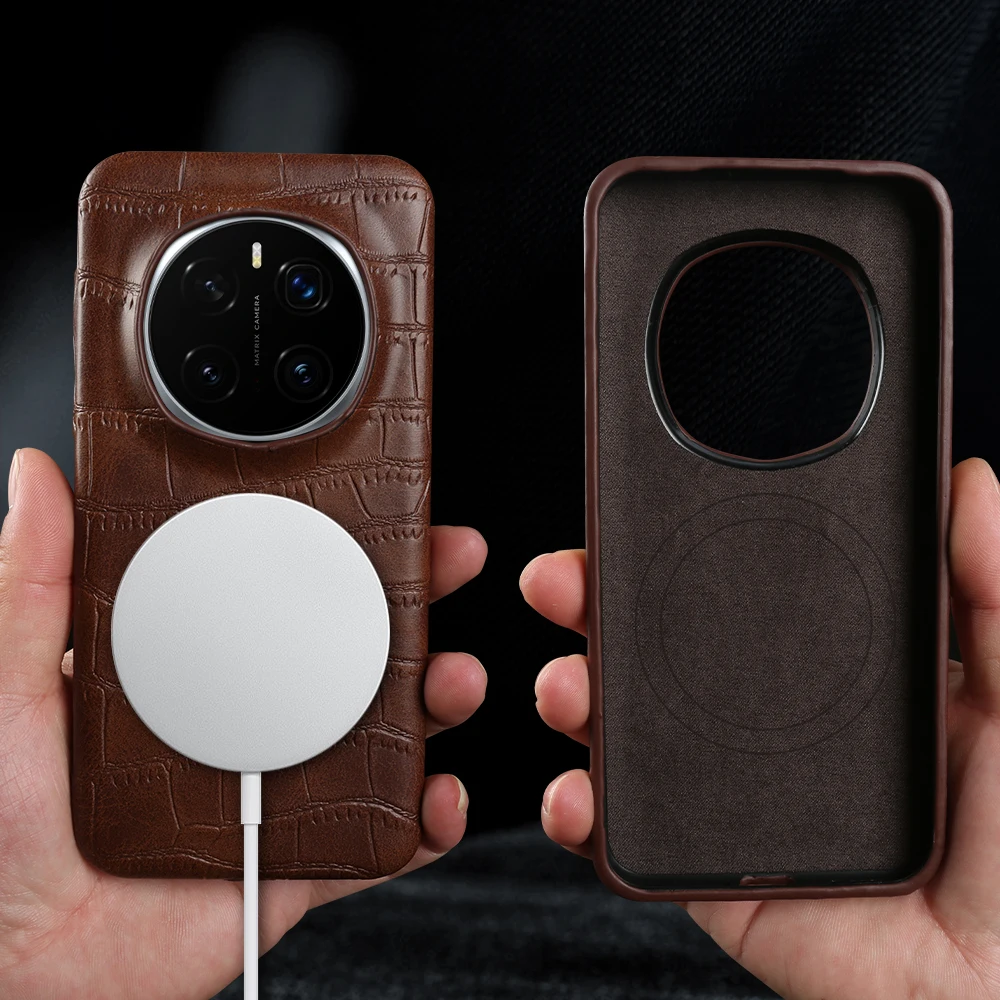

Чехол из крокодиловой кожи для Magsafe для Honor Magic8 Pro, Magic7 lite, X9C, X60 Pro, Magic 8, 7, 6, 5 Pro, чехол-накладка для телефона, задняя крышка, Funda