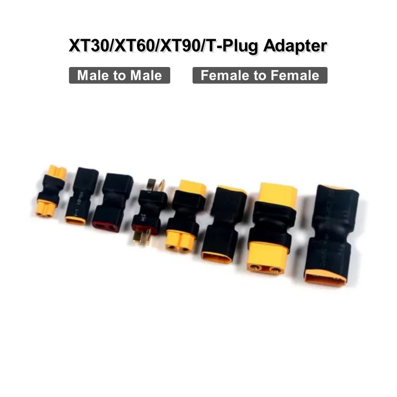 

1Pc XT60 XT90 XT30 T plug Adapter Male to Male / Female to Female Connector For RC Model Lipo Battery Charger Motor Adapter