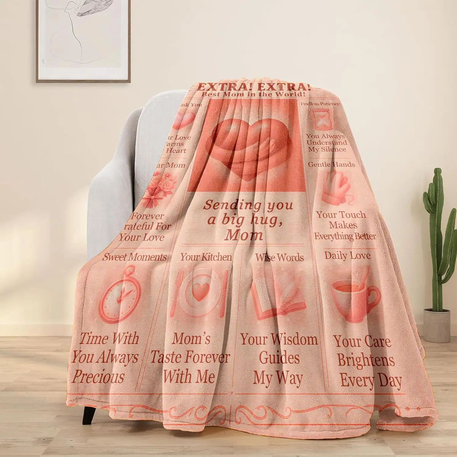Mom Blanket Gifts- Cozy Flannel Throw Blanket 60