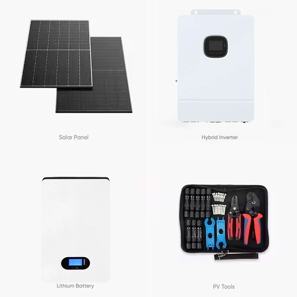 TOYON 10Kw Hybrid Solar Power System 15KW 30KW Solar Energy System Kit with Battery Pack Inverter Battery