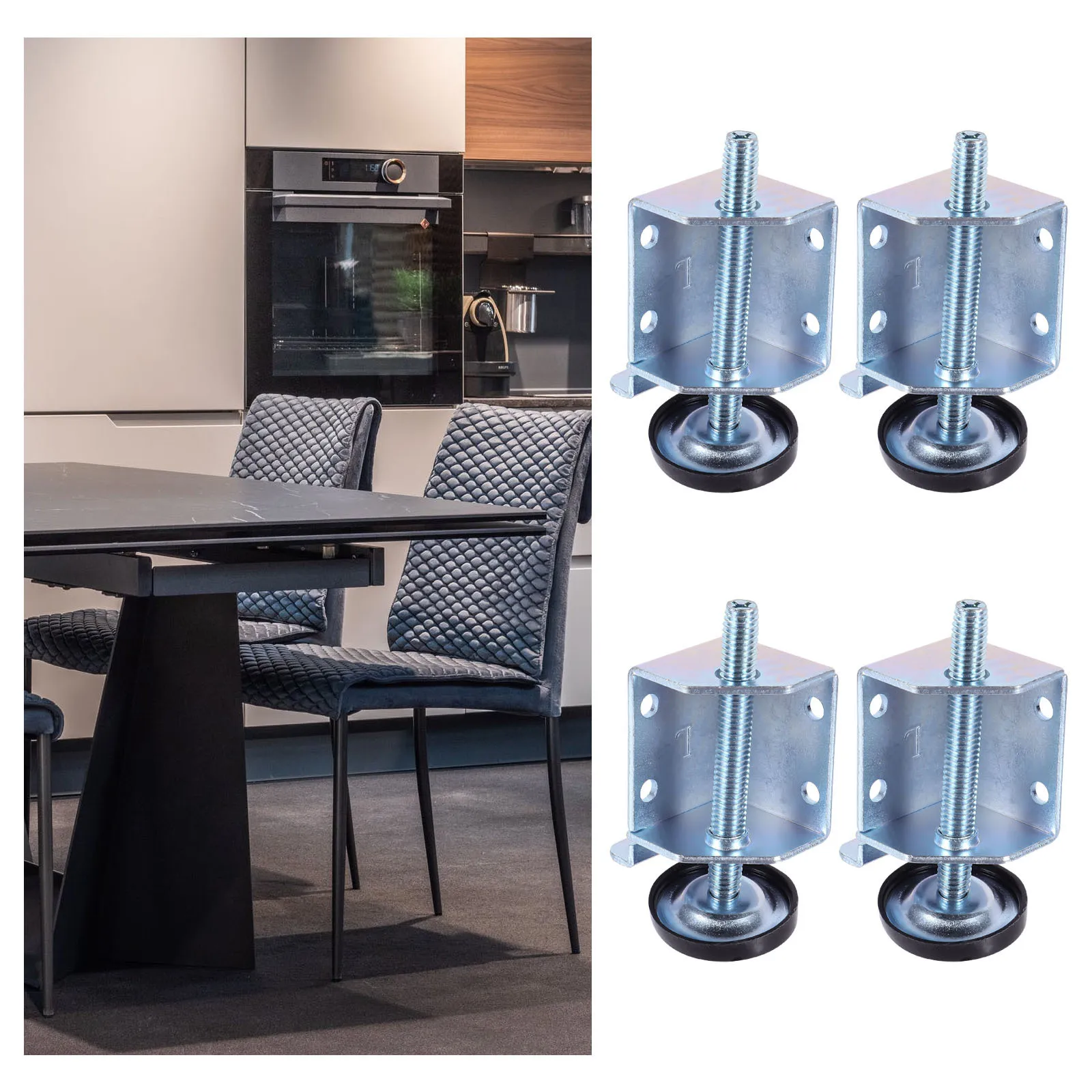 

4Pcs Adjustable Leveling Feet Heavy Duty Furniture Leg Levelers Cabinet Table Workbench Load Bearing Floor Protectors